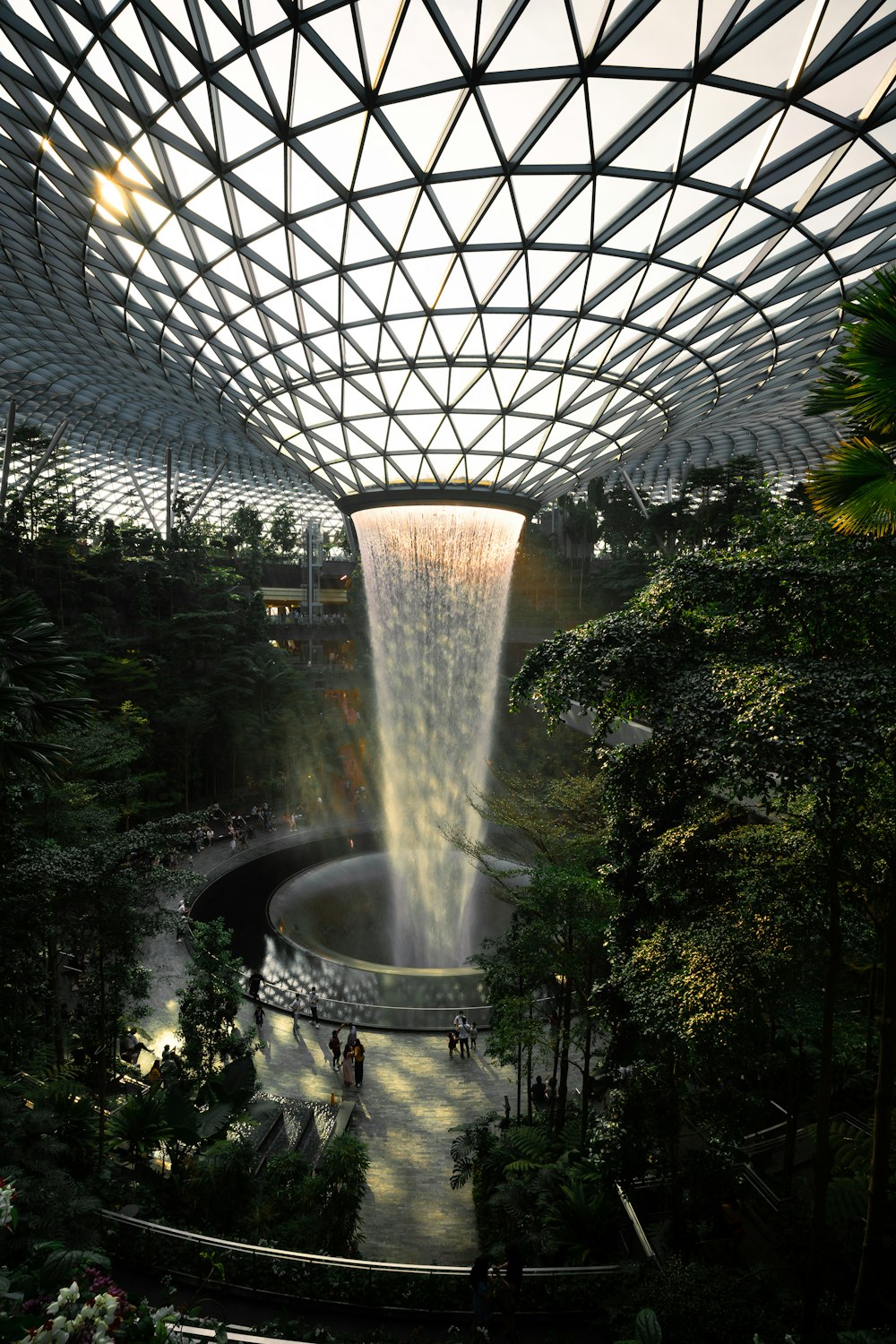 Jewel Changi indoor waterfall and greenery