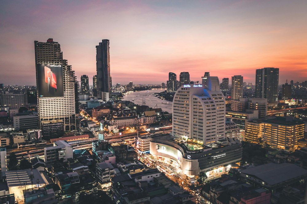 Bangkok skyline at sunset
